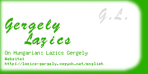 gergely lazics business card